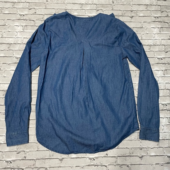 Blue Ruffled Denim Top - Picture 4 of 4